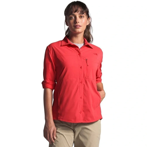 The North Face Women’s Outdoor Trail Long Sleeve Shirt Cayenne Red Size Medium - Picture 1 of 13